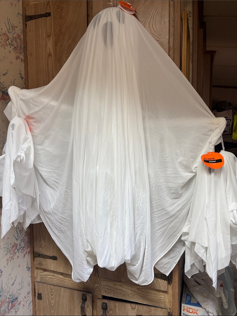 Festive Ghost 6 ft with 3 ghosts 18 inch Super Cute Halloween Decor